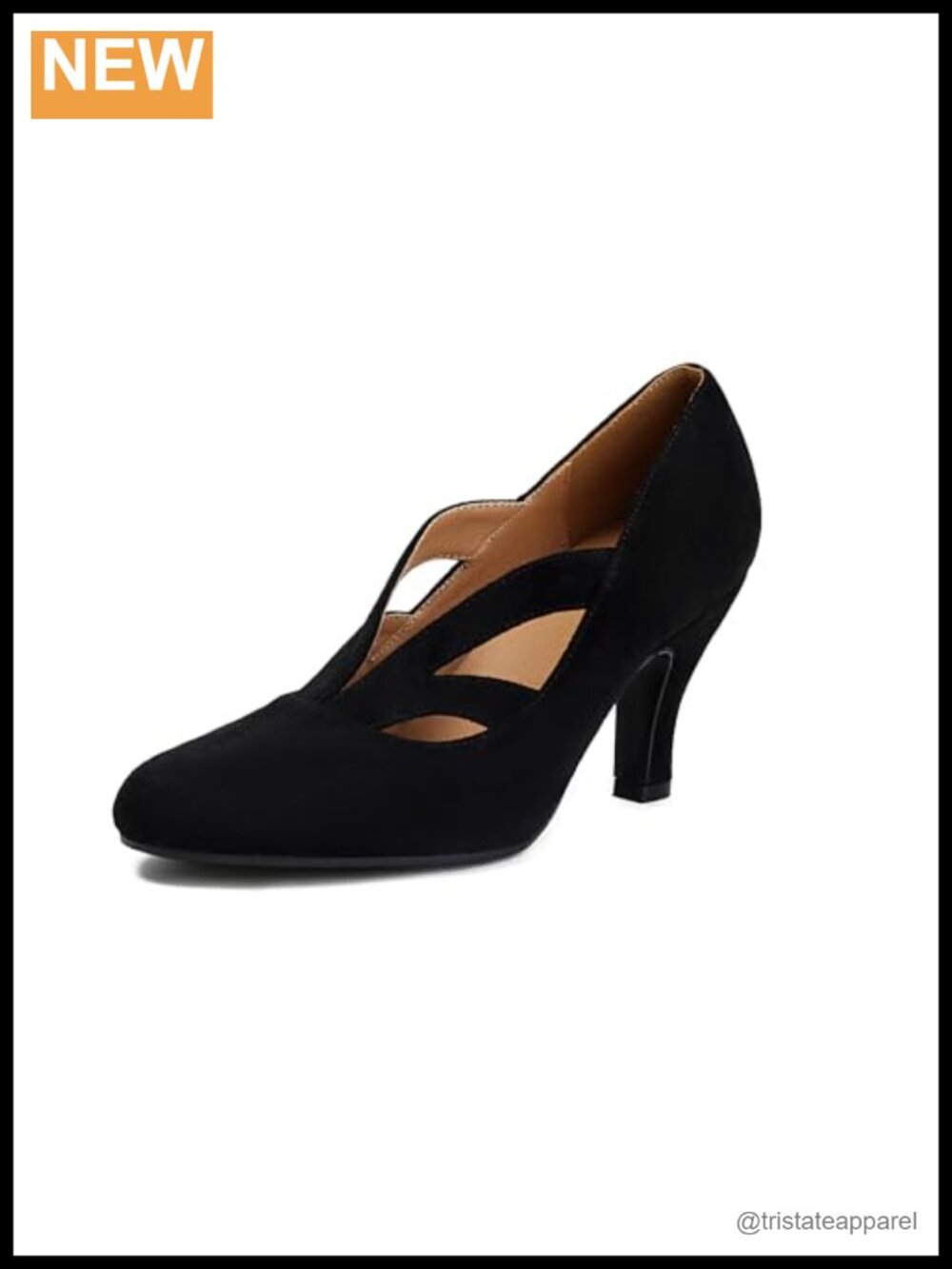 Women's Mary Jane Heels Close Round Toe Vintage 1950s Retro Pumps